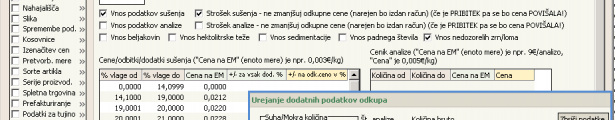 Avtomatični izračun odkupne cene glede na analizo kakovosti kmetijskih pridelkov